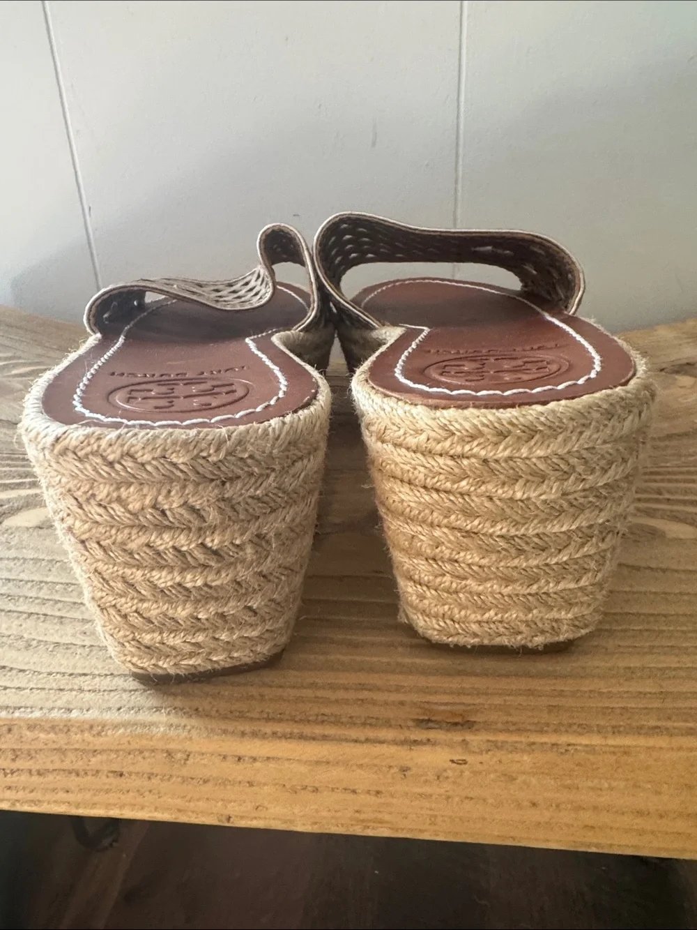 Tory Burch Metallic Espadrille Wedge Slide - Gold Size 8.5